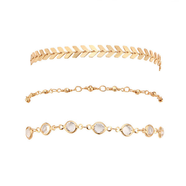 Crystal Sequins Anklets set