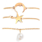 Star Moon Anklets Set